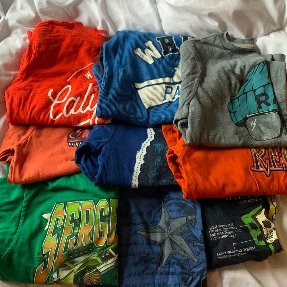 boys medium long sleeve graphic t shirt bundle